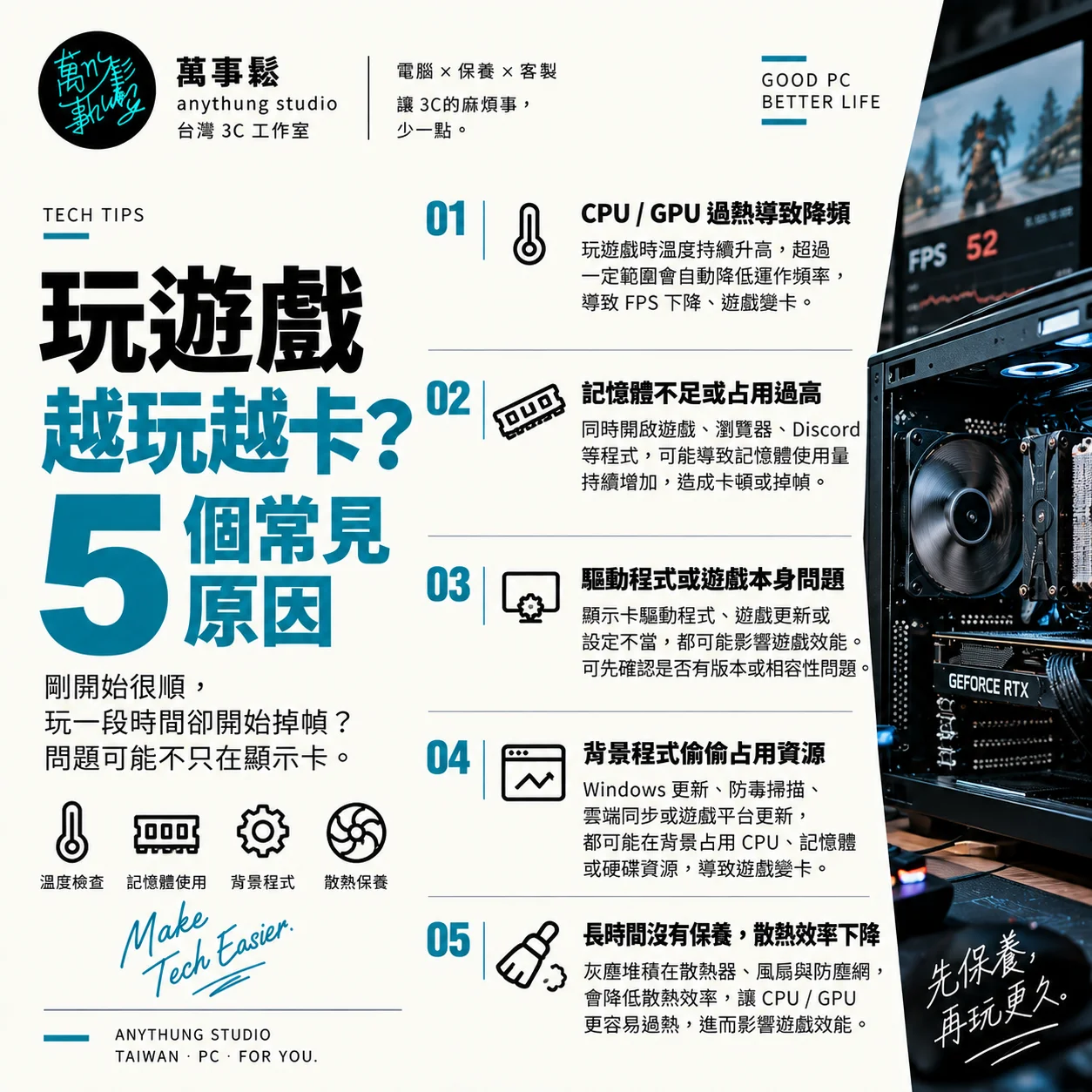 玩遊戲越玩越卡？5 個原因告訴你，問題可能不在顯示卡！